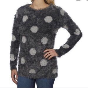 Joseph A Fuzzy Polka Dot Sweater